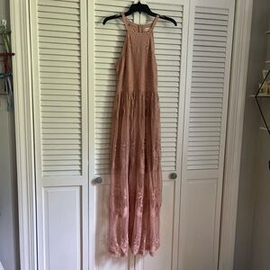 Pink Altar’d State Lace Maxi Dress